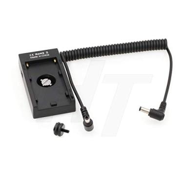 Imagem de HangTon NP-F970 Placa de montagem de bateria 12V 8V DC adaptador de alimentação de saída para monitor de câmera DSLR, interruptor liga/desliga (com parafuso de 1/4") (WY-F01B)