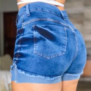 Imagem de Short Jeans  Feminino  Curto Rasgado Premium - Sku321102