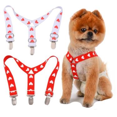 Imagem de TESSVEYA Suspensórios de fraldas para cães – suspensório masculino ou feminino para vestido de cachorro, saia, Cor, G