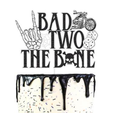 Imagem de Bad Two The Bone Cake Topper Bad 2 The Bone Theme Party Decorations Rock n Roll Music Theme 90s Party Decorations Boy Girl