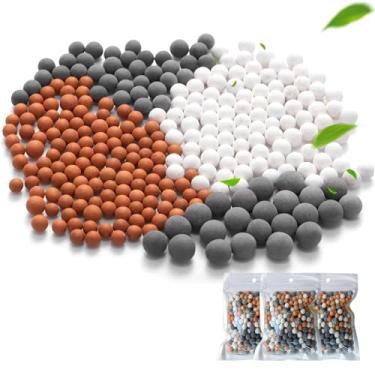 Imagem de BLMHTWO 3 pacotes de substituição ânion mineral cabeça de chuveiro contas de chuveiro três cores filtro de água contas de pedra de filtragem contas minerais bolas de pedras adequadas para chuveiro