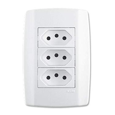 Imagem de Conjunto 3 Tomadas Monobloco 20A 250V - Slim - ILUMI, 380124, original