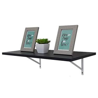 Imagem de Prateleira 90 x 25cm Preta Com Mão Francesa