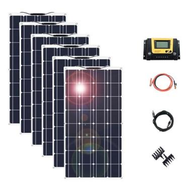 Imagem de 600w,HUIZHITENGDA Kit de partida de painel solar de alta eficiência,100W-400W With10a- 40Acharge Controller, Módulo fotovoltaico monocristalino para casa, camping e outras aplicações fora da grade