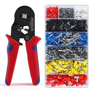 Imagem de Alicate Crimpador Kit Prensa Terminais Com 1200 Terminais Tubulares Ilhós (0,25-10 mm²)