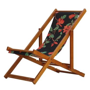 Imagem de Espreguiçadeira Preguiçosa Dobrável Mel Sb-preto Flores
