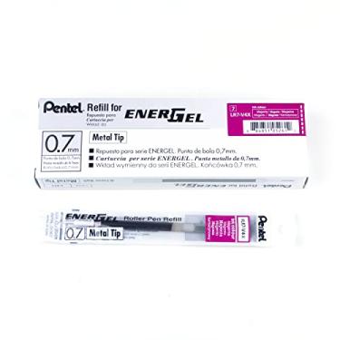 Imagem de Pentel Refil de tinta – EnerGel, ponta de metal 0,7 mm, média, tinta magenta, pacote com 12