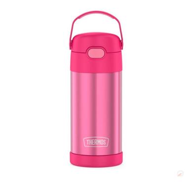 Imagem de Garrafa Térmica Infantil c/ Canudo Silicone Rosa Thermos ®  Funtainer 355ML Isolamento a Vácuo  - Thermos