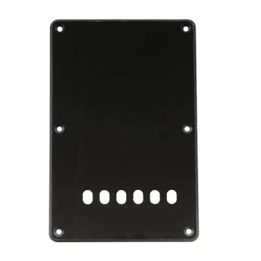 Imagem de Musiclily 6 Furos Escudo Traseiro Back Plate para Guitarra China Made Squier, 1 Camada Preto