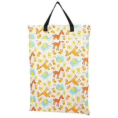 Imagem de Saco grande de pendurar para fraldas ou roupas reutilizáveis (girafas)