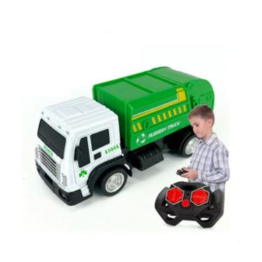 Imagem de Brinquedo Caminhão De Lixo Carrinho Controle Remoto Coleta