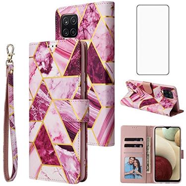 Imagem de Asuwish Capa carteira compatível com Samsung Galaxy A22 4G de 6,4 polegadas e protetor de tela de vidro temperado de couro com suporte de cartão para celular Gaxaly M32 M22 F22 Galaxies A 22 22A G4