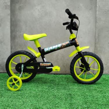 Imagem de Bicicleta Infantil Aro 12 para Menino, Preto e Verde Limão (Preta e Verde)