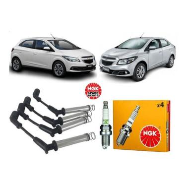 Imagem de Cabo e velas de ignição onix novo prisma 1.0 vhce após 2012 - NGK, Jog
