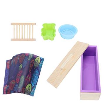 Imagem de Conjunto de Molde de Sabonete de Silicone Fácil de Usar Com Caixa de Madeira, Saboneteira, de embrulho: um Kit Completo de Acessórios para Fazer Sabonete que Também é Adequado