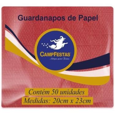 Imagem de Guardanapo de papel 19,5x22,5cm c/50 campfestas - Camp Festas, Vermelh