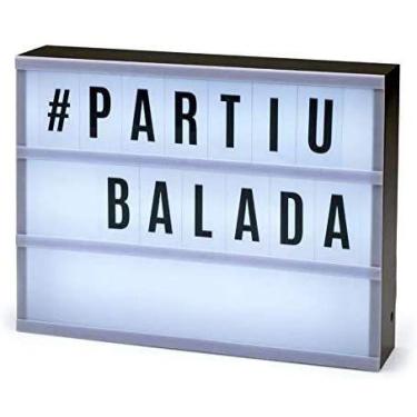 Imagem de Luminária Palavras - Letreiro de Cinema - 96 caracteres  Lightbox A4 -