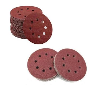 Imagem de Kit 100 Disco De Lixa Vermelho Ferro 125mm Grão 100 Roto Orbital - Sta
