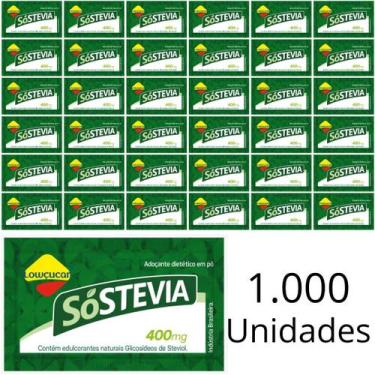 Imagem de Adoçante SóStevia Lowçucar Em Sachê De 400mg Caixa Com 1000 Unidades P