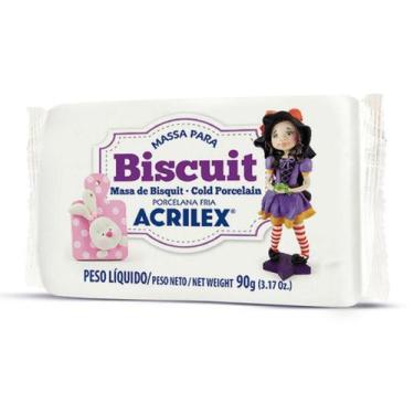 Imagem de Massa De Biscuit Ou Porcelana Fria Acrilex 90G Branco