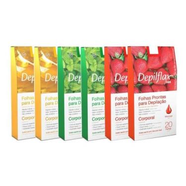 Imagem de 120 Folhas Pronta Corporal Depilflax Morango Hortelã Natural