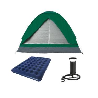 Imagem de Kit Barraca Iglu 2 Pessoas + Colchão Casal + Bomba Manual - OMEGA