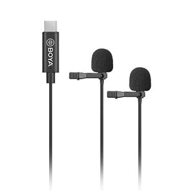 Imagem de BOYA Microfones de lapela BY-M3D digital de cabeça dupla USB tipo C compatíveis com iPad Pro, Mac PC, dispositivos Samsung Android – cabo de 6 metros