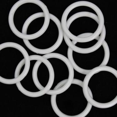 Imagem de Aro Plástico Branco 3,5cm 4mm de Espessura Para Artesanato 50 Unidades