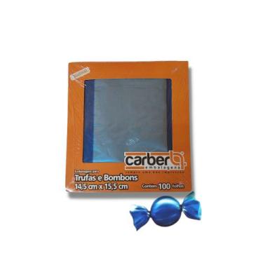 Imagem de Embalagem para Trufa Azul 14,5x15,5cm Carber c/100 un