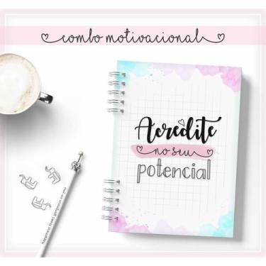 Imagem de Caderno Personalizado MOTIVACIONAL 60 Folhas 15,5x21,5 Cm - Mel'art Pa