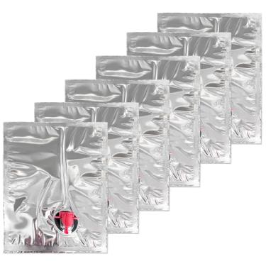 Imagem de Realand 6 peças 3L/2,863.3 g saco de vinho recarregável com bico, dispensador de bexiga de vinho reutilizável à prova de vazamento, uso com bolsa de vinho, bolsas de bebidas alcoólicas, frasco de