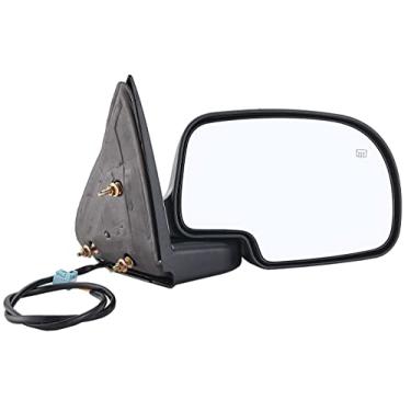 Imagem de ZAPOSTS Espelho retrovisor lateral de substituição adequado para Chevy Silverado 2003-2006 1500 2500 HD 3500 HD, GMC Sierra 1500 2500 HD, GMC Yukon/Yukon XL 1500 preto ajustável aquecimento manual dobrável lado do passageiro