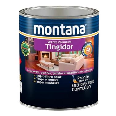 Imagem de Montana Verniz Tingidor Mogno Brilhante, 3,6L, Resinas e Pigmentos de Alta Qualidade