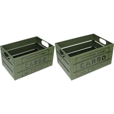 Imagem de Jogo 2 Caixa Organizadora Decorativa Home&co Metal Verde