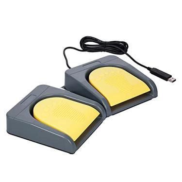 Imagem de USB 2 Foot Switch Controle Teclado Multimedia Teclado Gamepad Mouse String Pedal de a??o cinza com amarelo/570