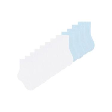 Imagem de Kit 12 Pares de Meias Infantil Cano Médio Selene 1355-001, Azul, 21-24