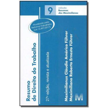 Imagem de Livro - Resumo (09) direito do trabalho - 27 ed./2018