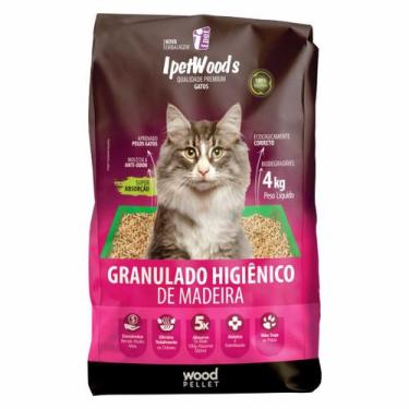 Imagem de Granulado Higiênico De Madeira para Gatos Ipet Woods 4kg - WOOD PELLET