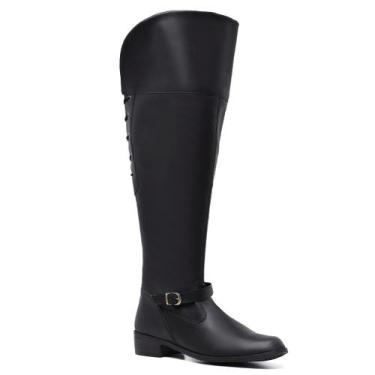 Imagem de Bota Over Cano Alto Feminina Ajuste na Panturilha Gmm Shoes 11503, Pre