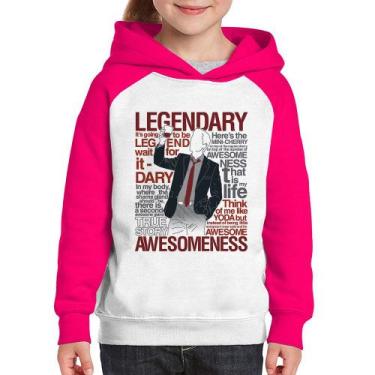 Imagem de Moletom Infantil Legendary Awesomeness - Foca na Moda, Branco, Rosa, 1