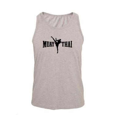 Imagem de Regata Masculina Algodão Muay Thai 6 Estampada Verão Moderna - Ragor, 