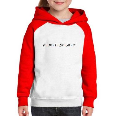 Imagem de Moletom Infantil Friday - Foca na Moda, Branco, Vermelho, 8