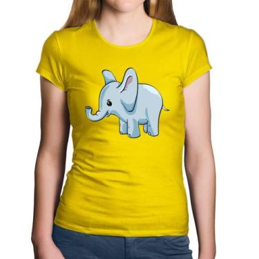 Imagem de Baby Look Algodão Elefante Bebê - Foca na Moda, Amarelo, GGG