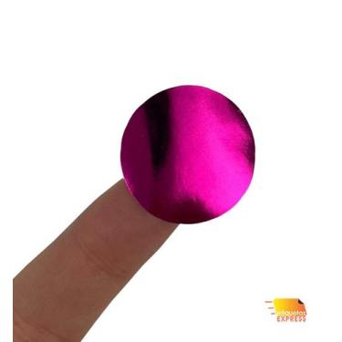 Imagem de Etiqueta Adesiva Bolinha Redonda Metalizada Holográfica 25x25mm - Etiq