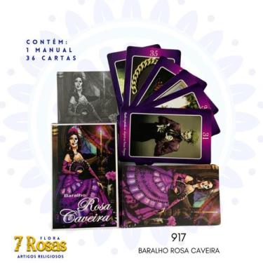 Imagem de Baralho rosa caveira com manual explicativo - BOUTIQUE DO BARALHO