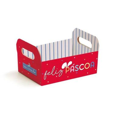 Imagem de Caixote de Papel Cartão - Páscoa Feelings - Vermelho - 1 unidade - Cro