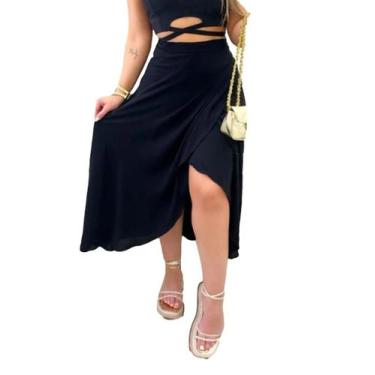 Imagem de Saia Envelope Estampada Feminino Forrada Zig Zag Saia 2622pai - Show S