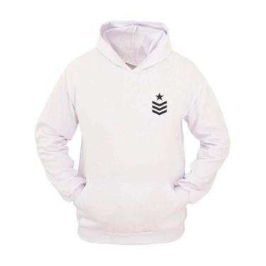 Imagem de Moleton Masculino Canguru Ragor Estampa Patente Militar, G, Branco