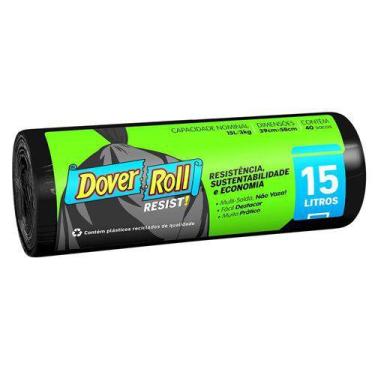 Imagem de Saco Lixo Dover Roll Resistente Preto 15l 40Un - doverroll