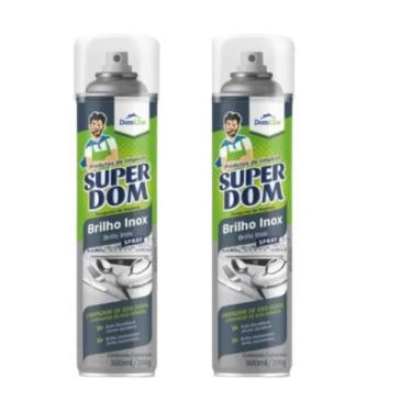 Imagem de Kit 2 Brilho Inox Spray Limpador De Uso Geral DomLine 300ml